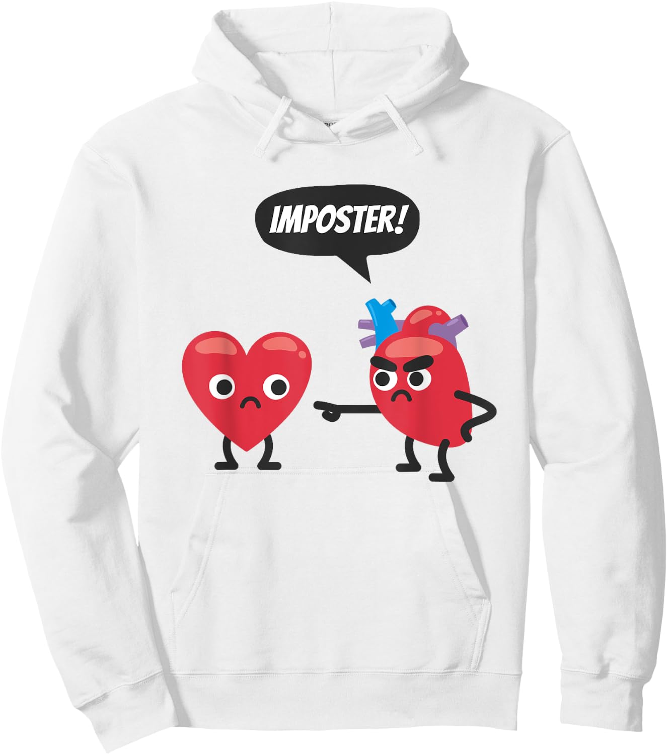 Funny Medical Imposter Heart Hoodie - Hoodie | White