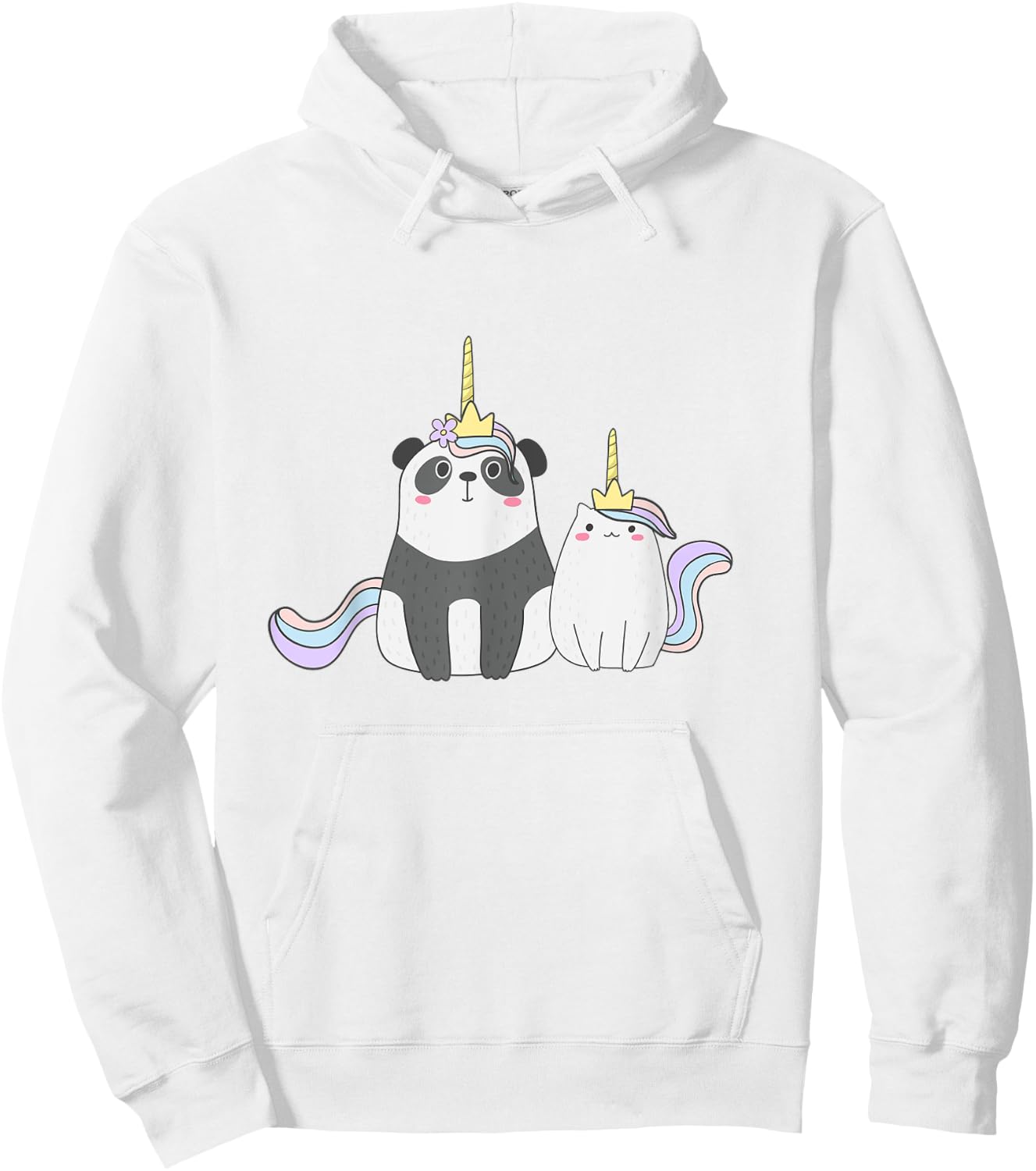 Cute Pandacorn and Caticorn Magical Creature Hoodie - Hoodie | White