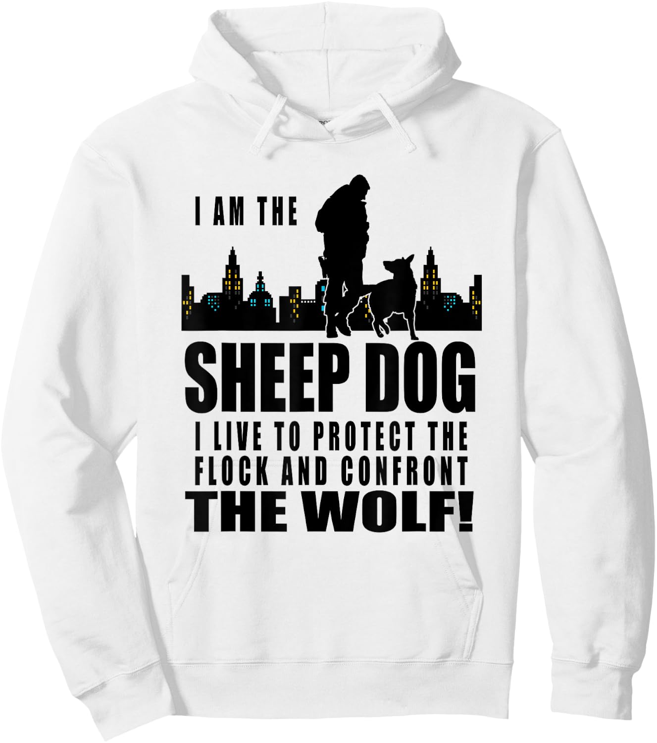 I am The Sheep Dog I Live to Protect the Flock Women Girls Kids Hoodie - Hoodie | White