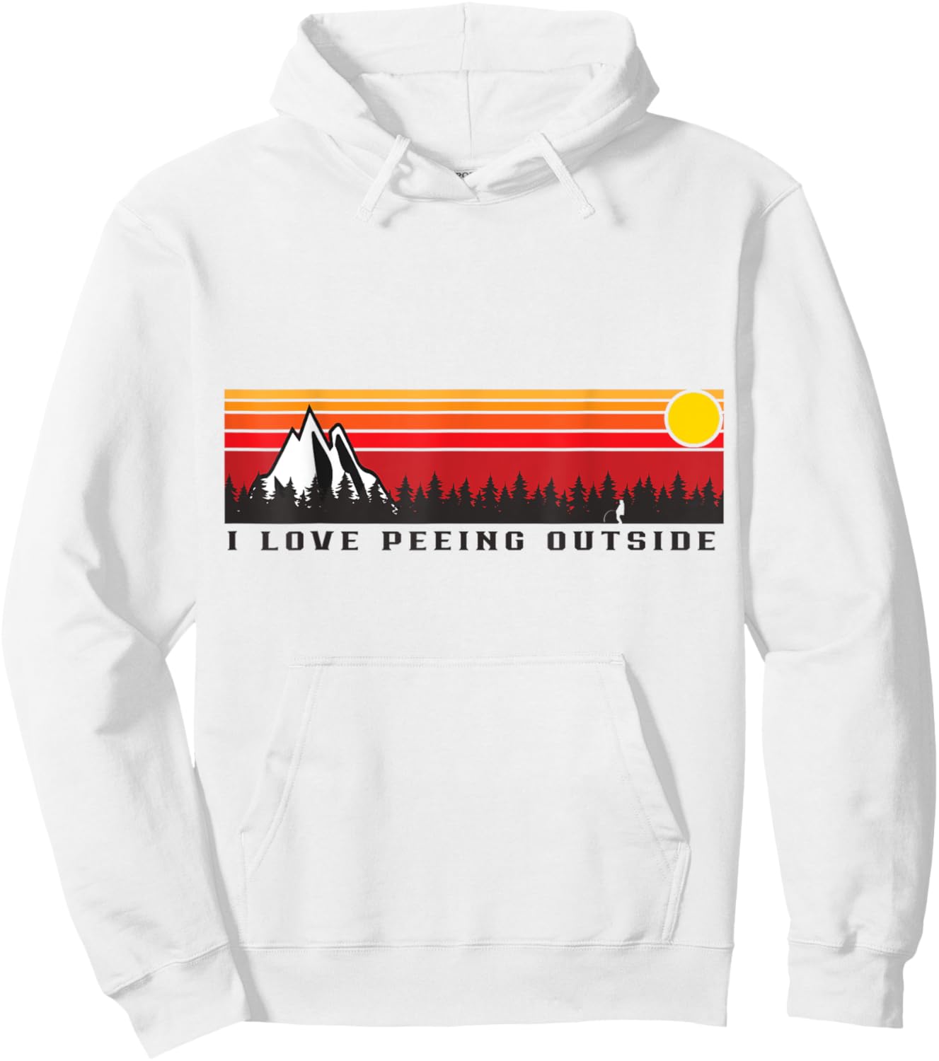 I Love Peeing Outside Funny Outdoor Camper Camping Retro Hoodie - Hoodie | White