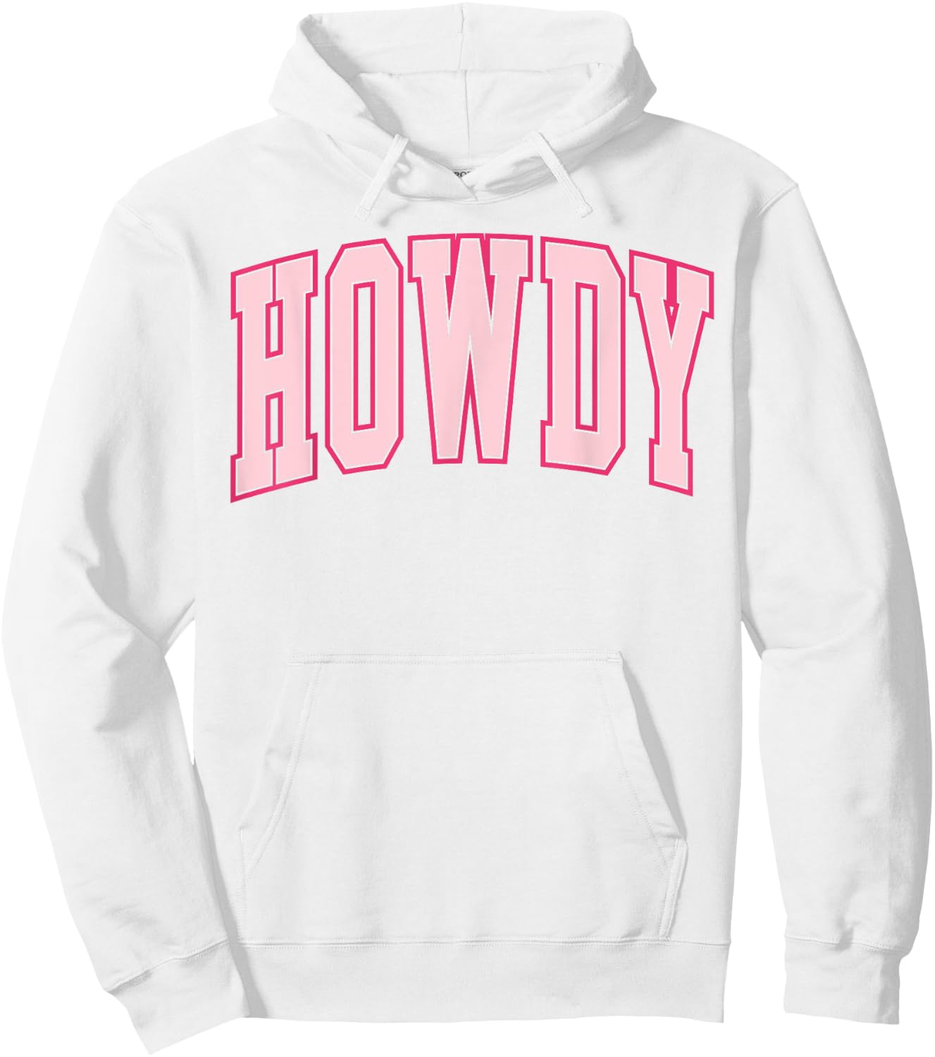 Preppy Cowgirl Varsity Pink Howdy Southern Western Girl Hoodie - Hoodie | White