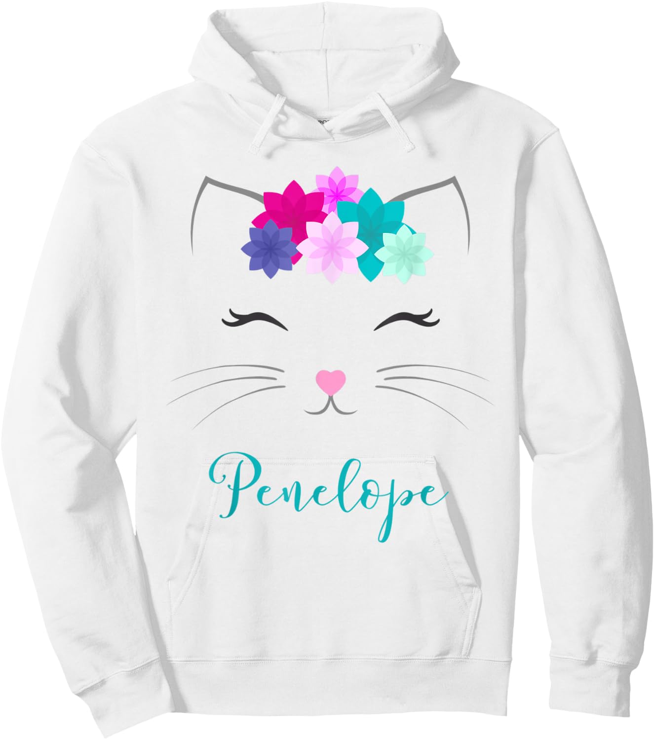 Penelope Kitty Cat Personalized Name Birthday Gift Men Women Kids Hoodie - Hoodie | White