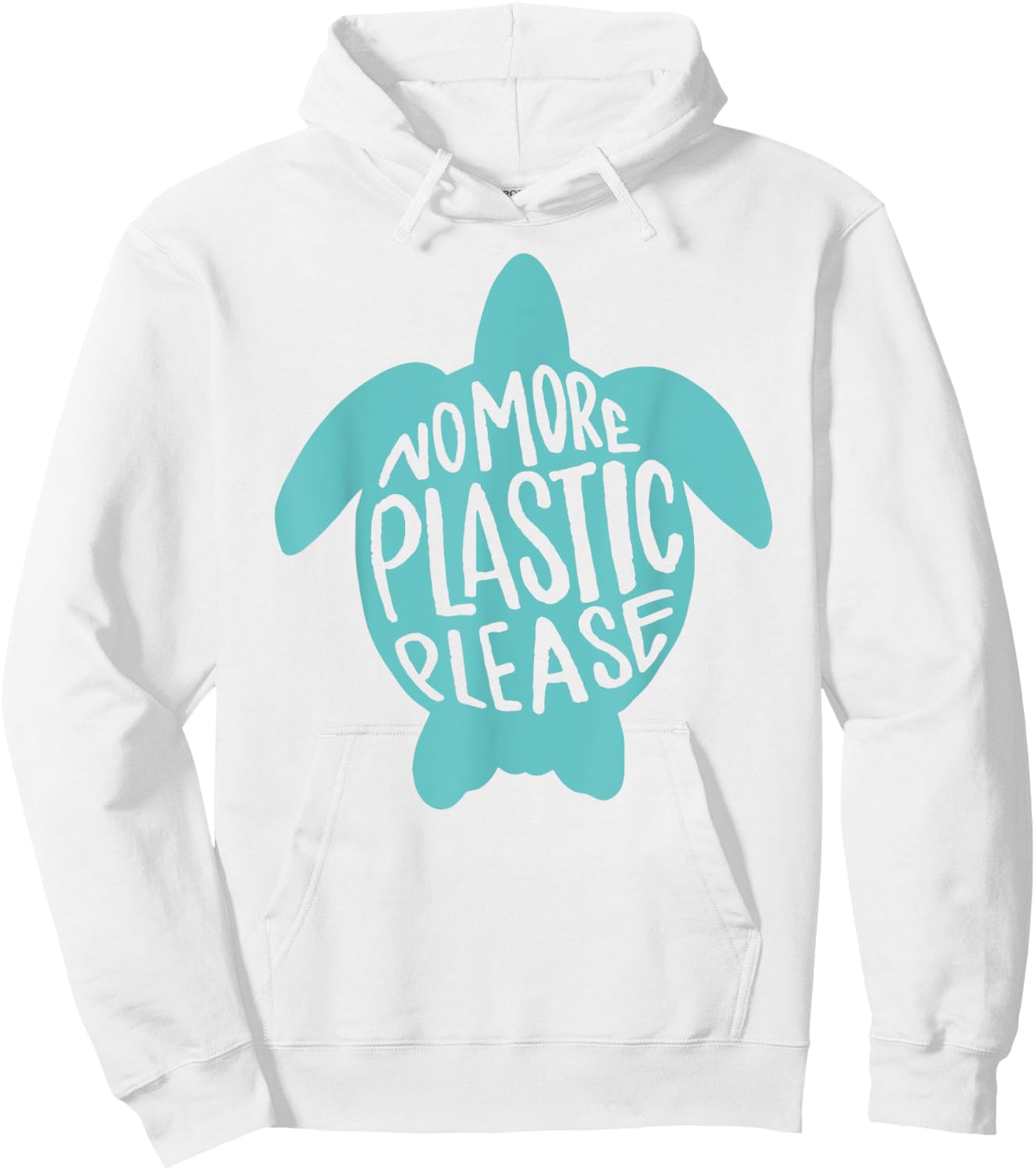 No More Plastic Please Turtle Hoodie - Hoodie | White