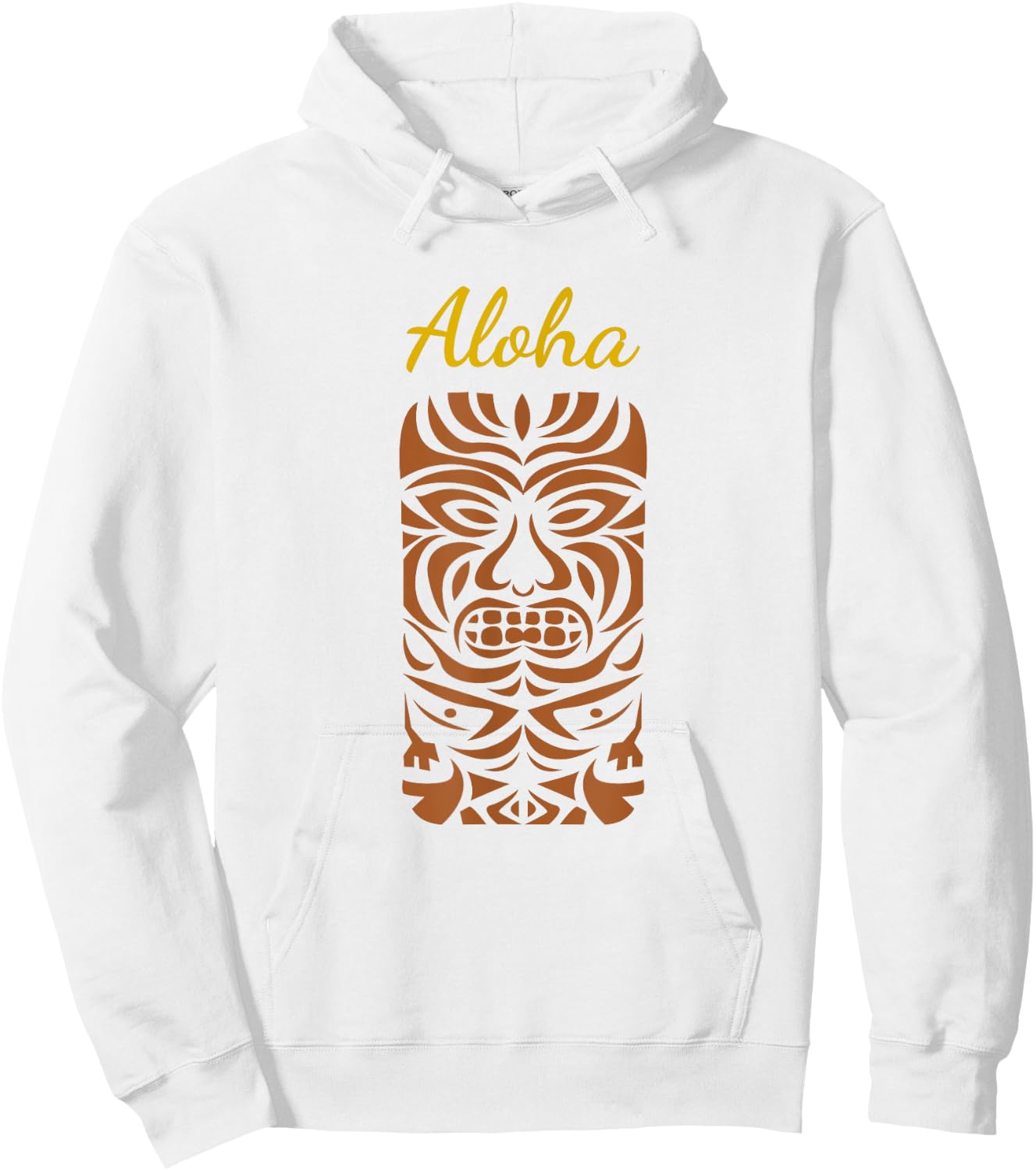 Hawaii Tiki Polynesian Big Kahuna Retro Hipster Hoodie - Hoodie | White