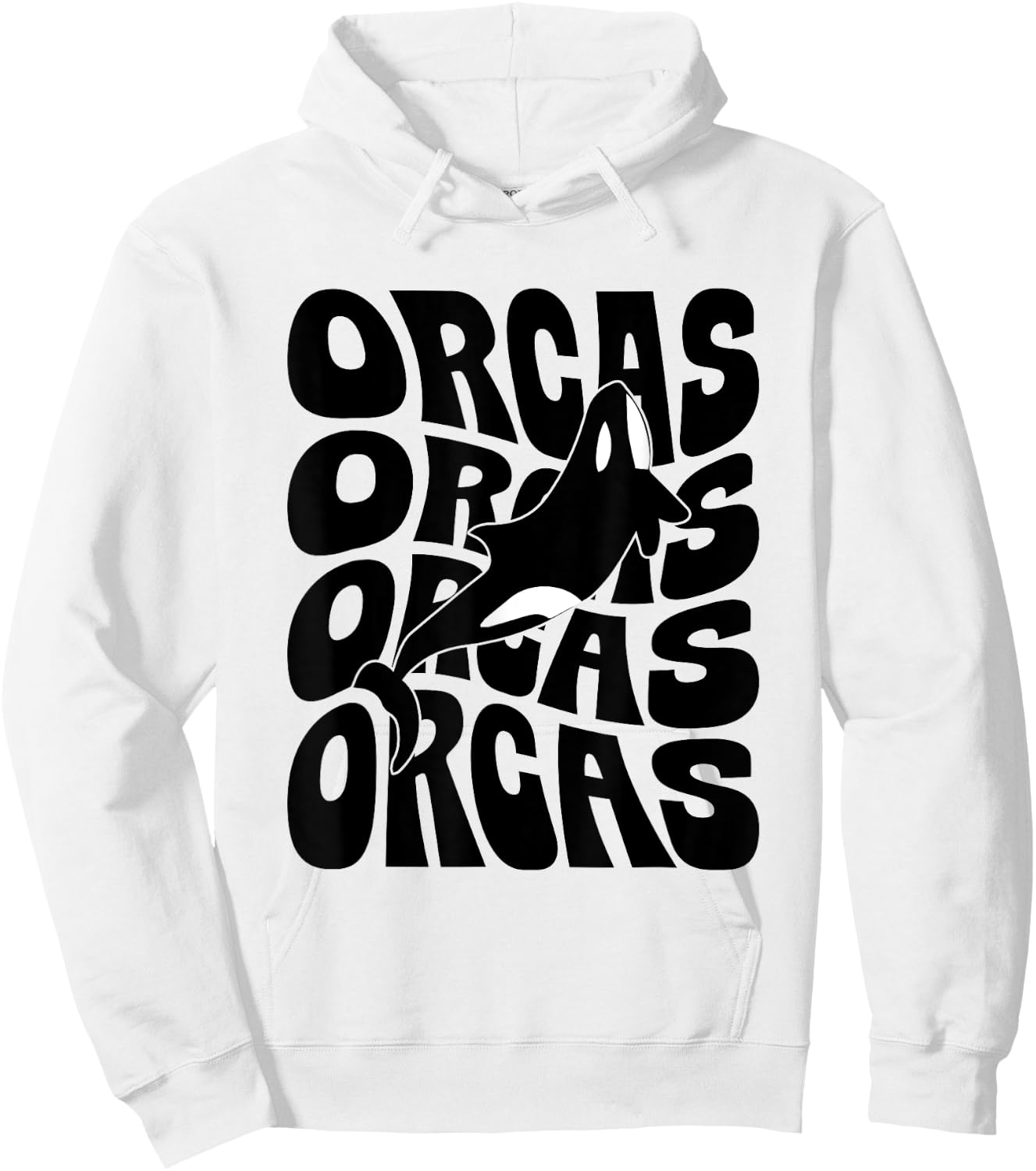 Orcas - Orca Whale Retro Groovy Hoodie - Hoodie | White
