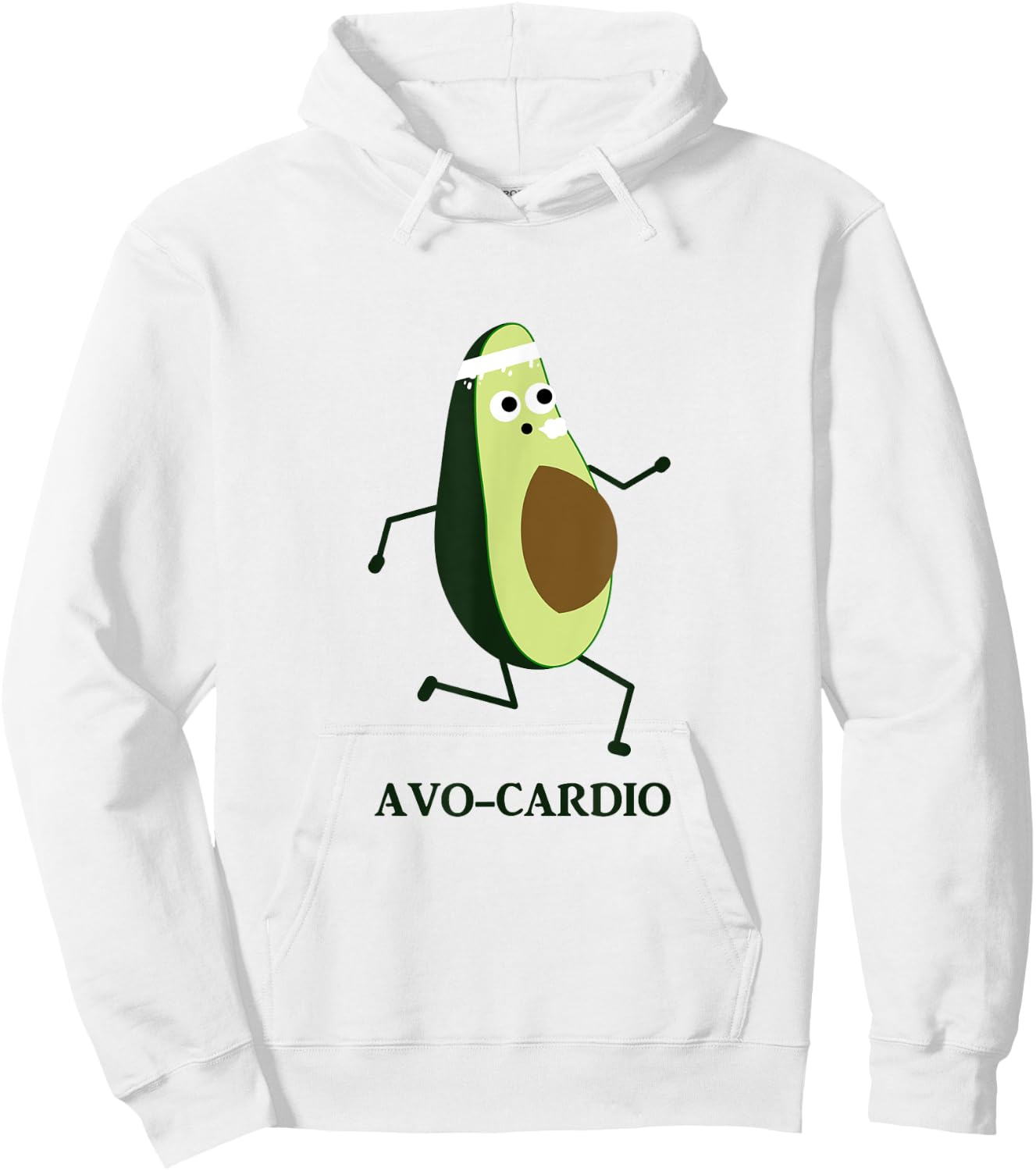 Avocardio - Running Avocado Men Women T Shirt Hoodie - Hoodie | White