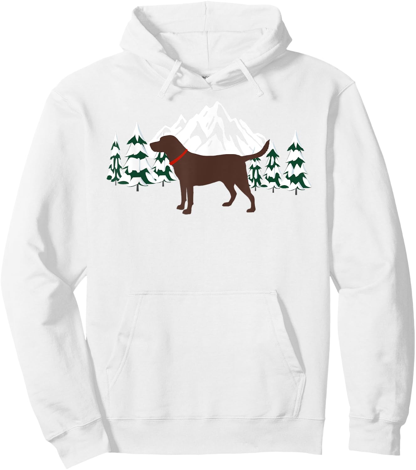 Chocolate Labrador Retriever Winter Snow Scene Hoodie - Hoodie | White