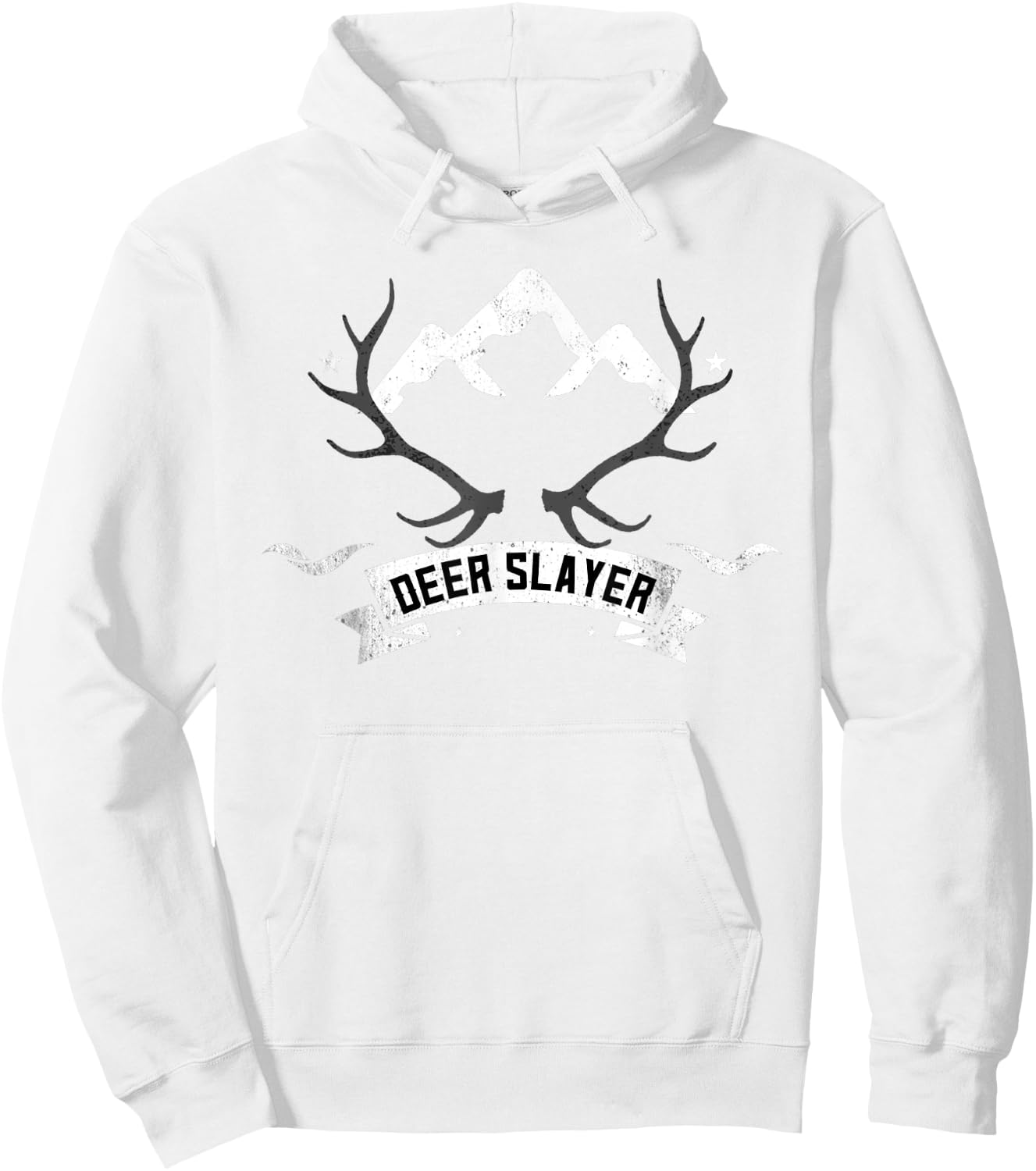 Deer Slayer Antler Avid Hunter Hoodie - Hoodie | White