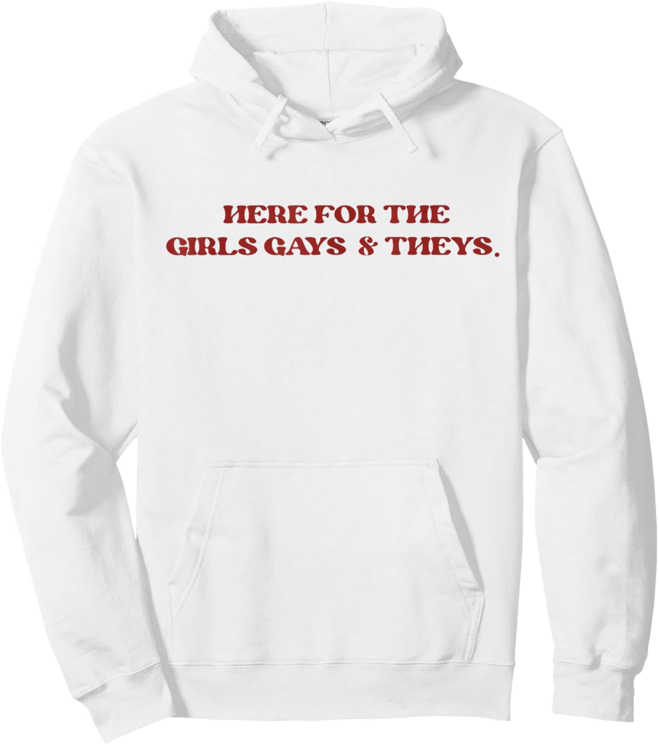 Retro Funny Here for the Girls Gays and Theys Queer LGBT Hoodie - Hoodie | White