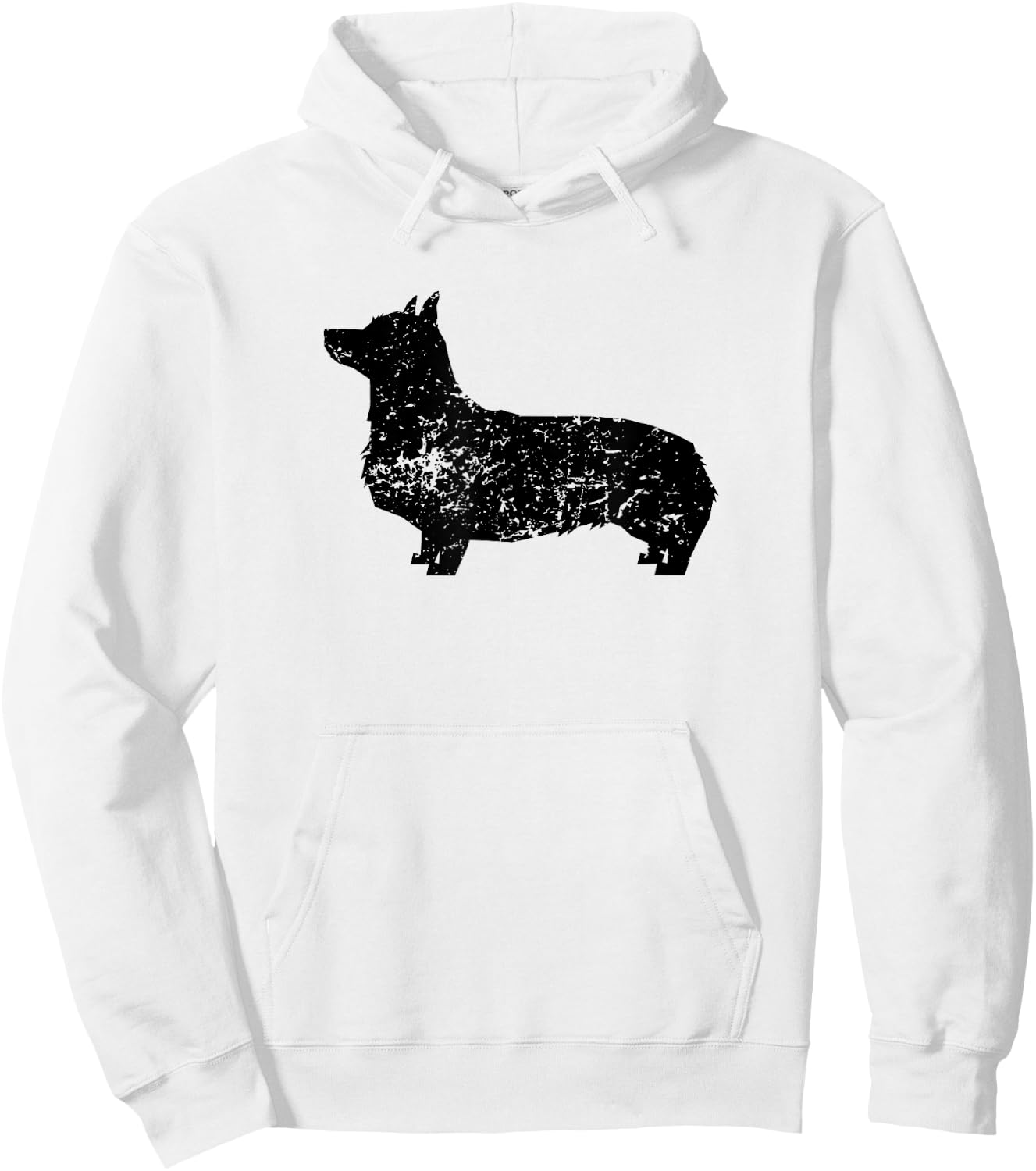 Distressed Corgi Silhouette Dog Owner Hoodie - Hoodie | White