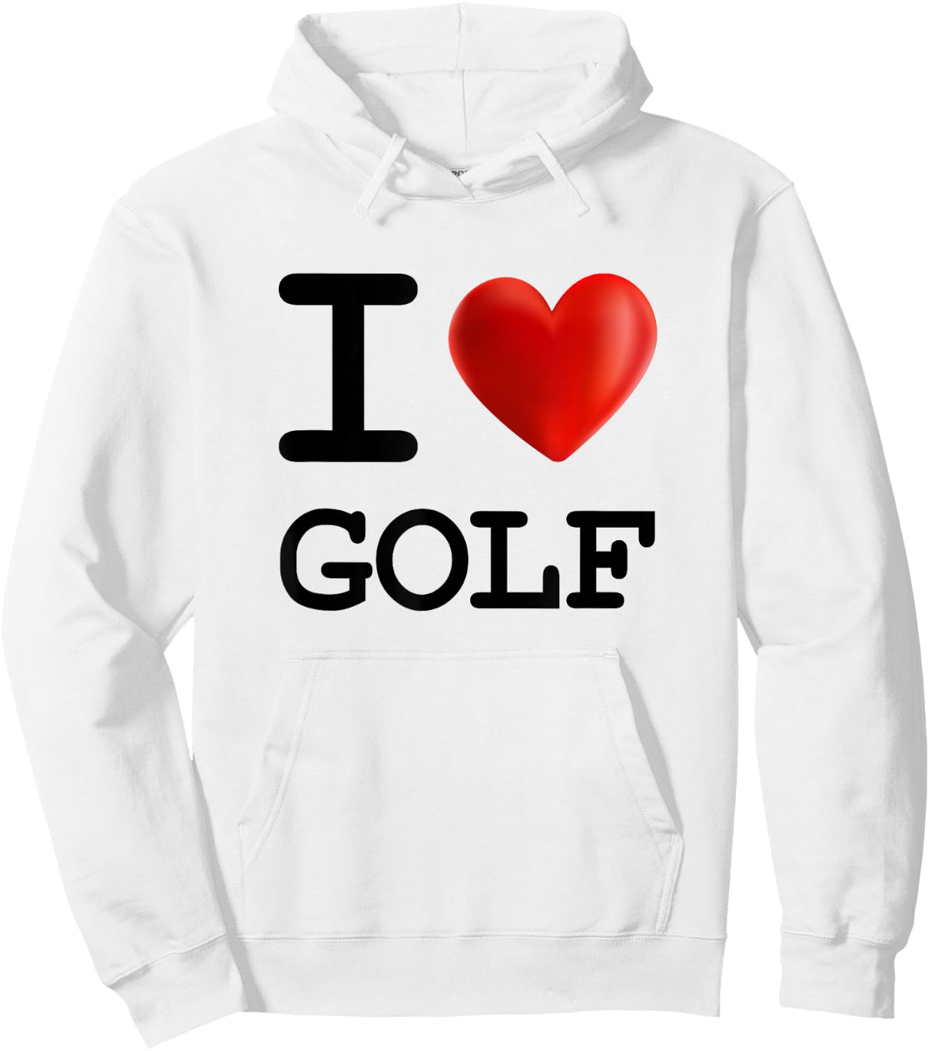 I Love GOLF Heart Sport T Shirt Hoodie - Hoodie | White
