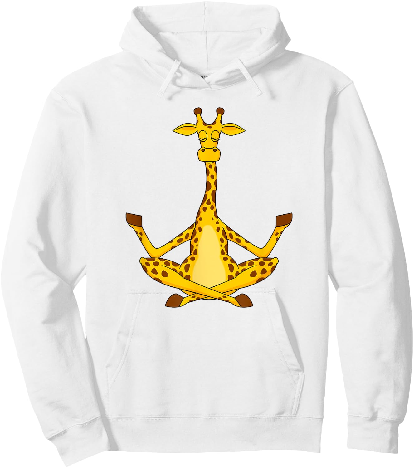 Meditation Giraffe Cartoon Animals Yoga & Fitness Lover Hoodie - Hoodie | White