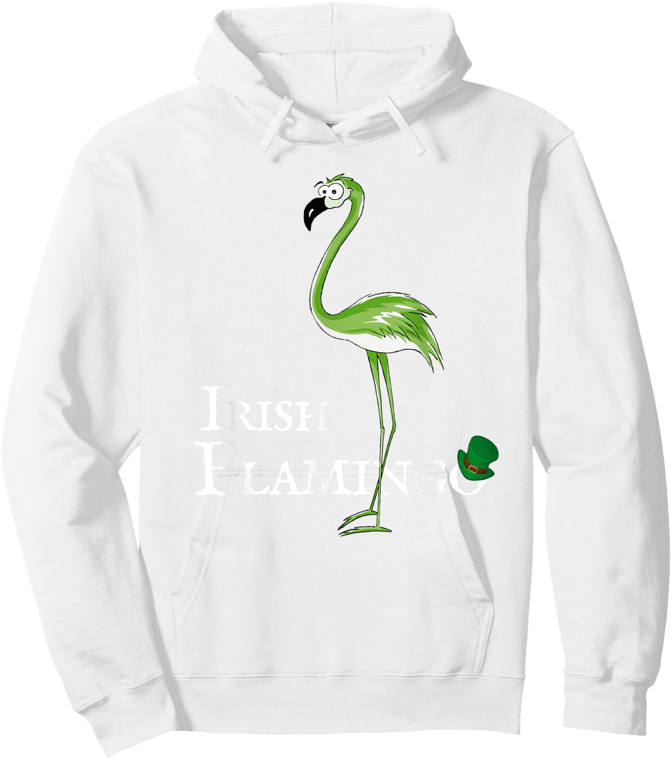 Funky Irish Flamingo Green Bird St Patricks Day Hoodie - Hoodie | White