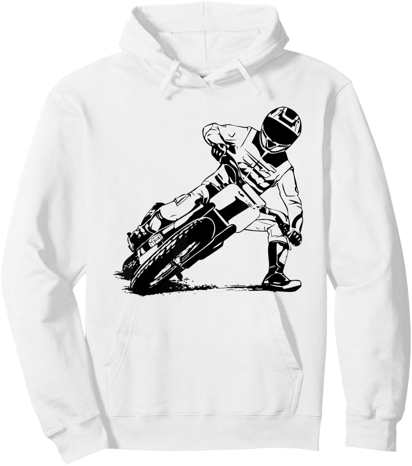 Flat Track Rider Motorcycle Speedway Hoodie - Hoodie | White