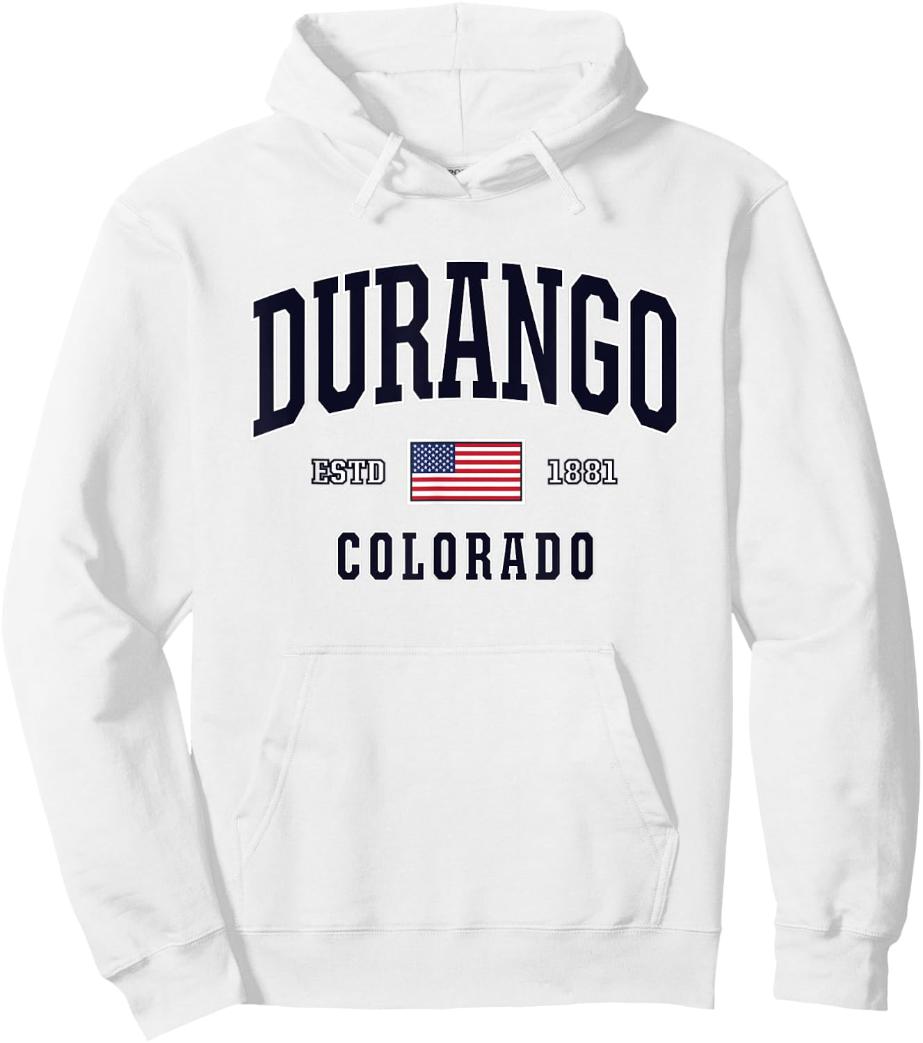 USA FLAG Stars & Stripes Durango Colorado Hoodie - Hoodie | White