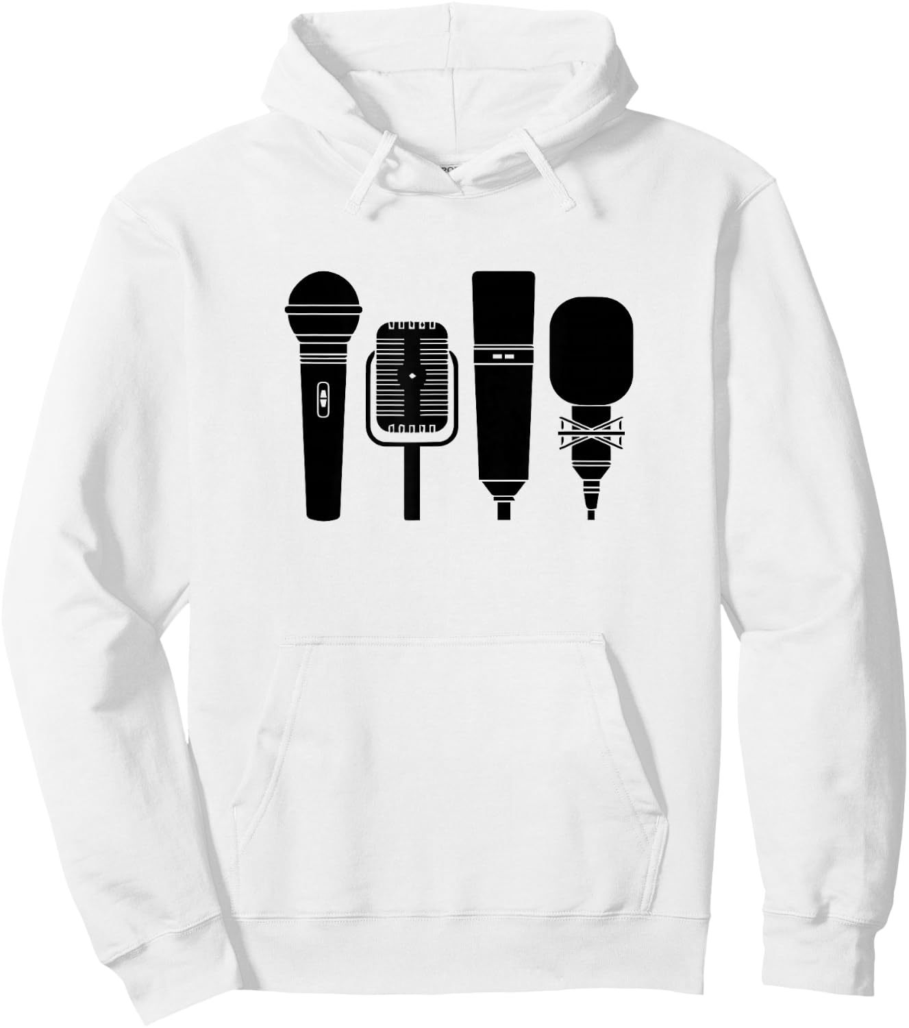 Different Unique Microphone Graphic Hoodie - Hoodie | White
