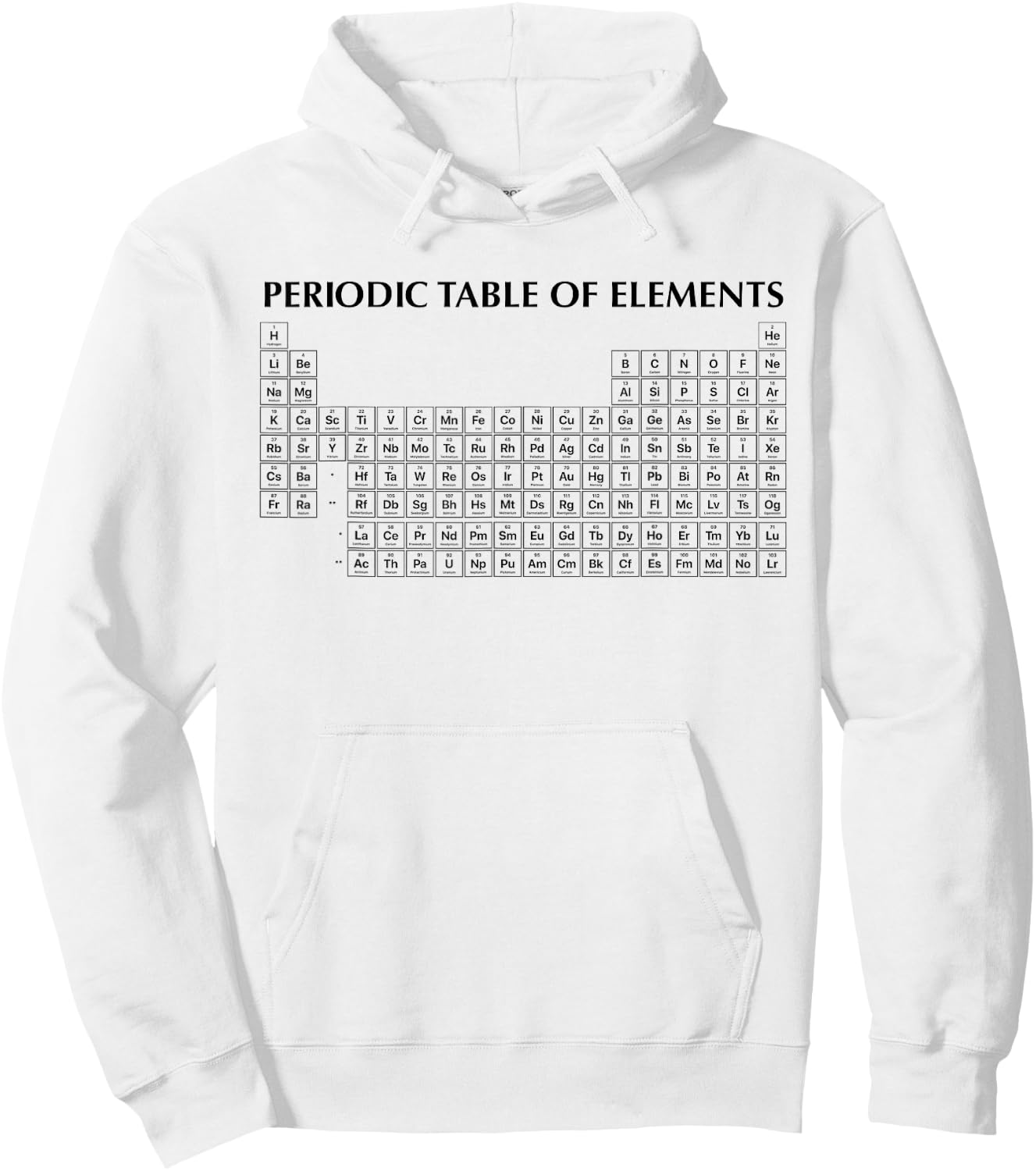 Periodic Table of Elements (UP-TO-DATE) Chemistry Hoodie - Hoodie | White