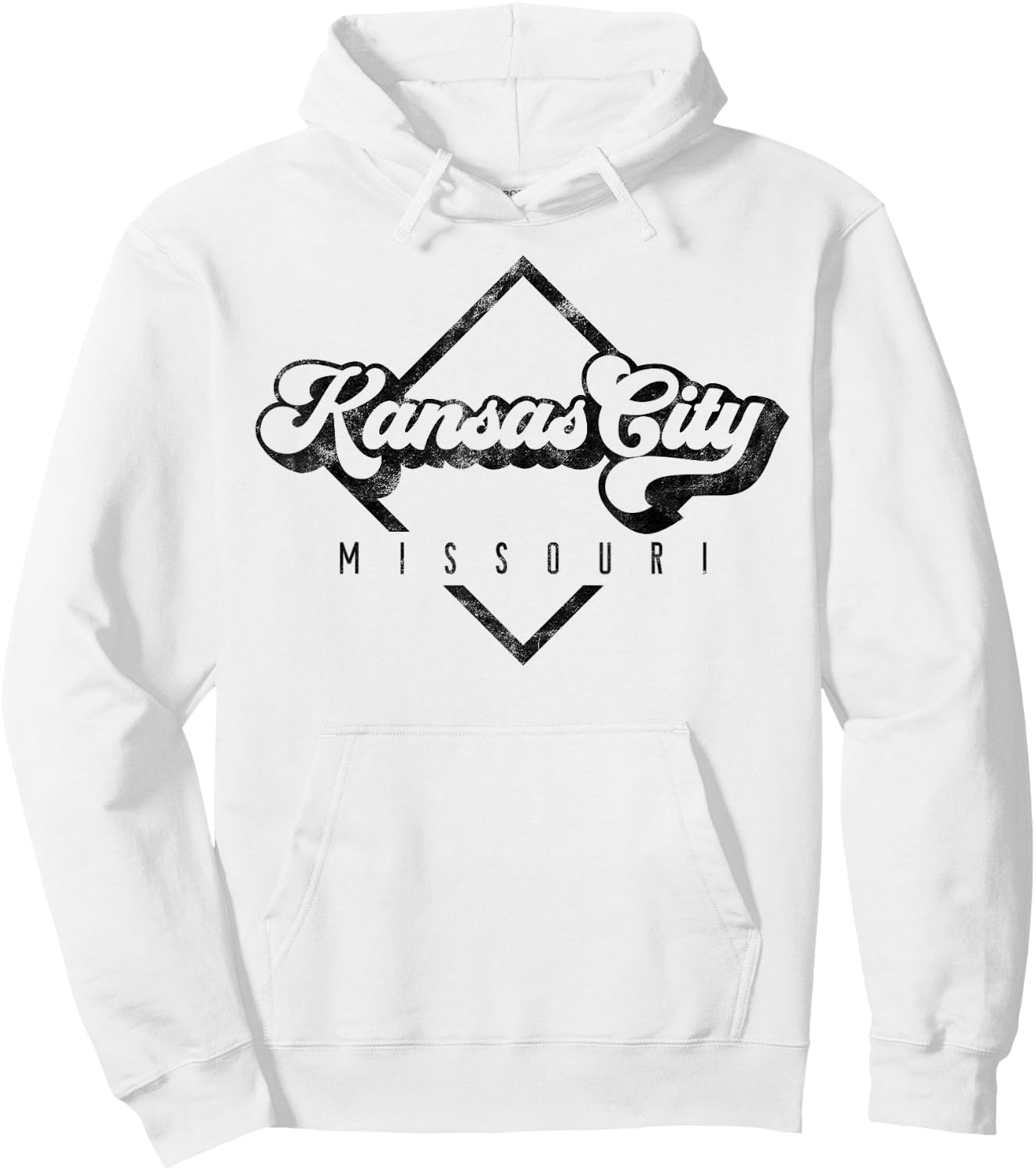 Vintage Kansas City Missouri Distressed Retro 70s 80s Hoodie - Hoodie | White