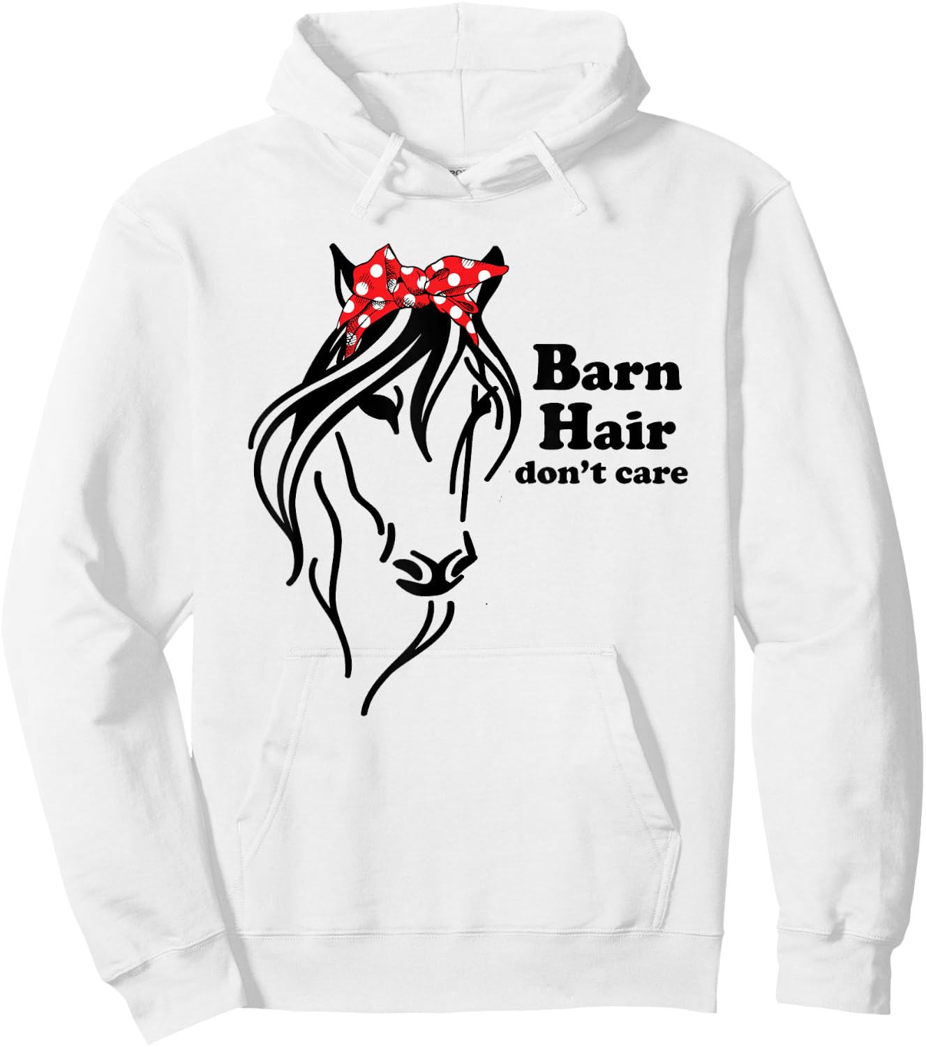 Cute Girls Cowgirls Barn Hair Don't Care Horse Riding Gift Hoodie - Hoodie | White