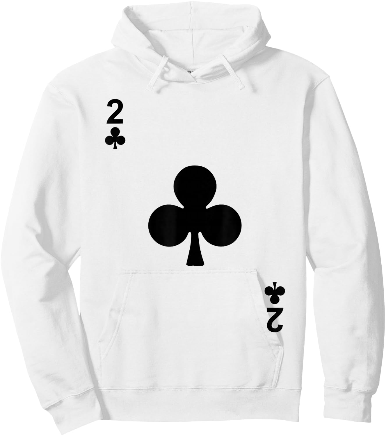 Two of Clubs 2 Blackjack Playing Cards Hoodie - Hoodie | White