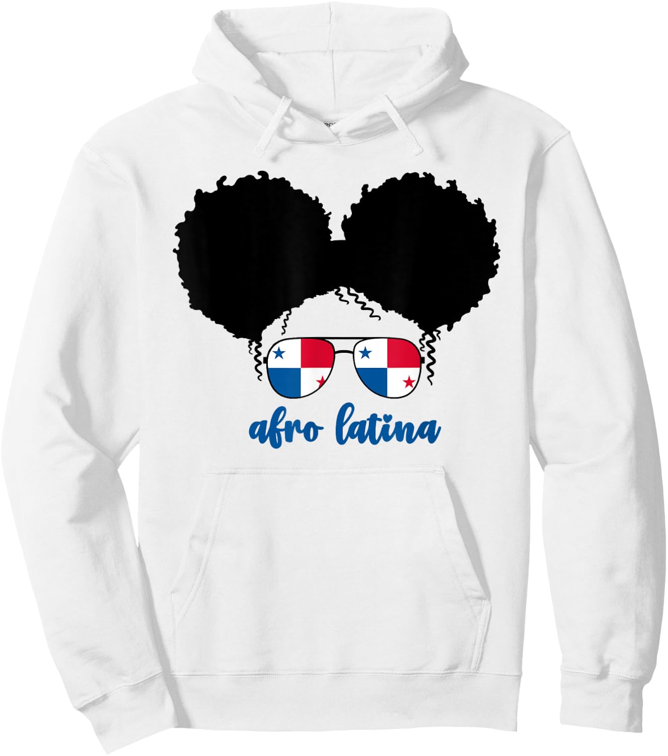 Black Afro Latina Panamanian Girl Kids Panama Flag Panameña Hoodie - Hoodie | White