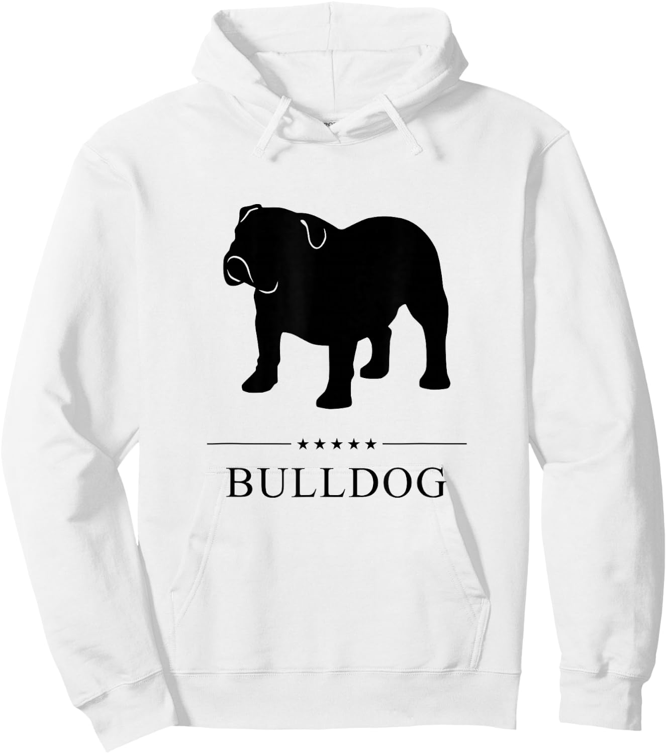 Bulldog Black Silhouette Women Girls Kids Hoodie - Hoodie | White