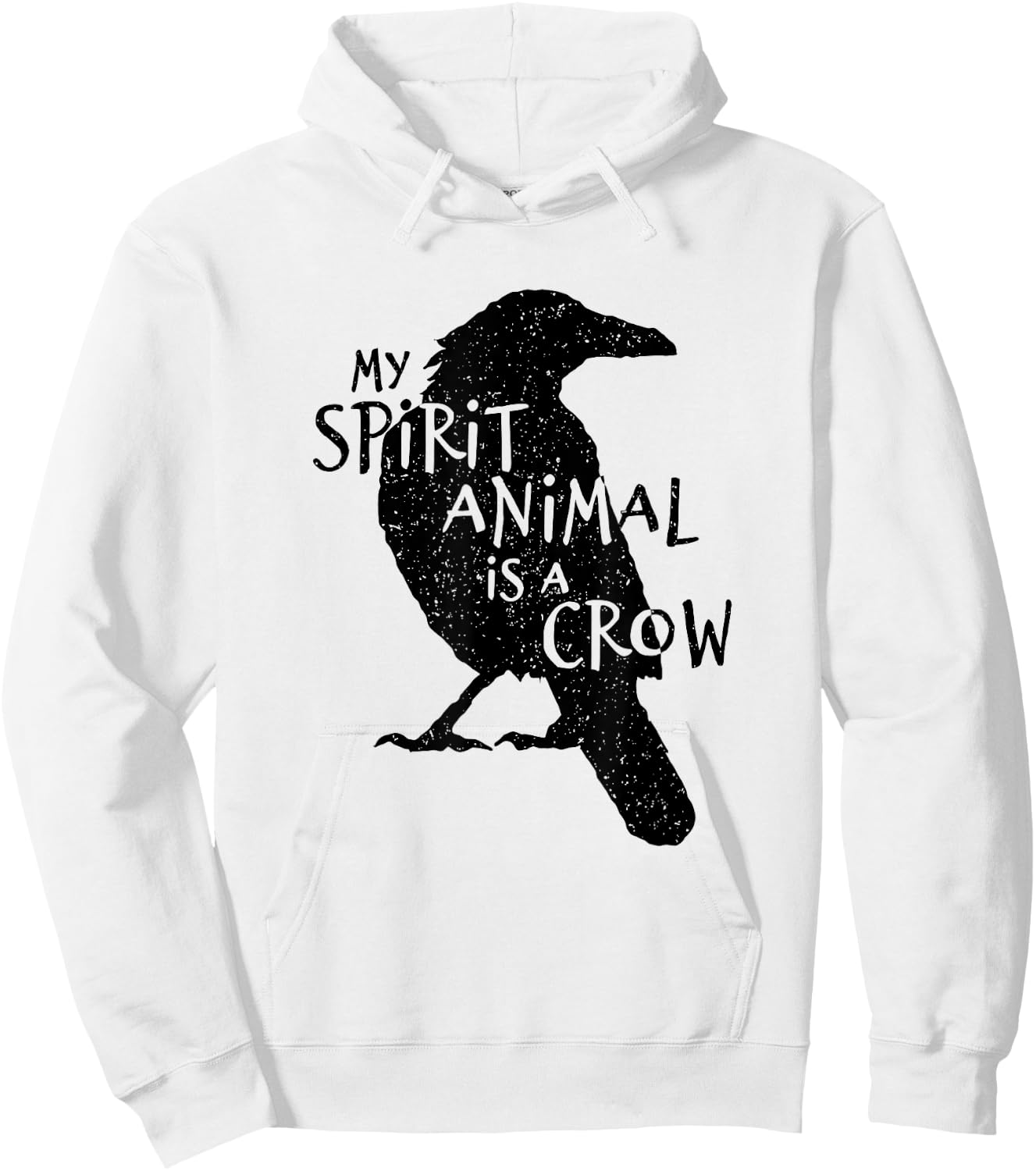 Black Crow Silhouette My Spirit Animal Is A Crow Gothic Bird Hoodie - Hoodie | White