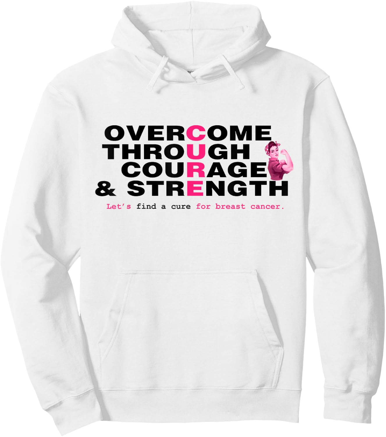 Pinktober Breast Cancer Awareness Cure inspire ladies Hoodie - Hoodie | White