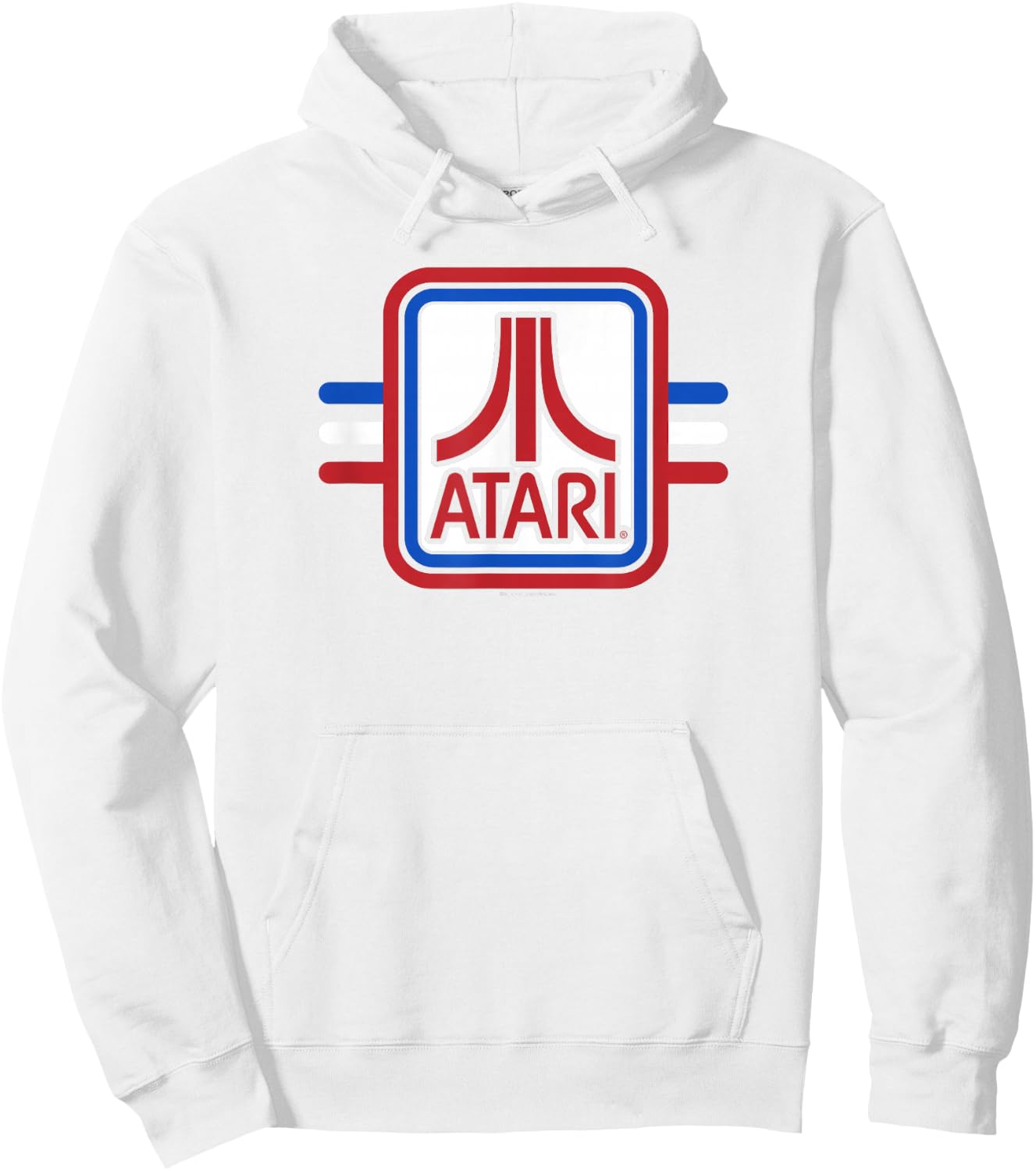 Atari Red White Blue American USA Flag Retro Video Game Hoodie - Hoodie | White