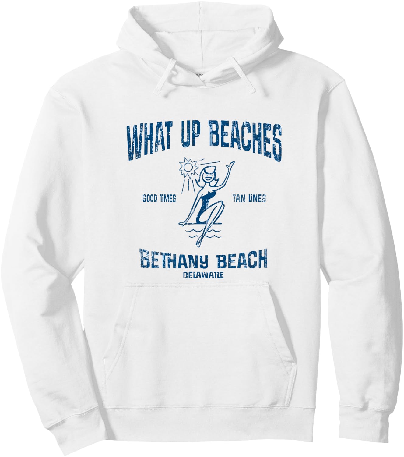 Bethany Beach Delaware DE Funny Vintage Beaches Women Kids Hoodie - Hoodie | White