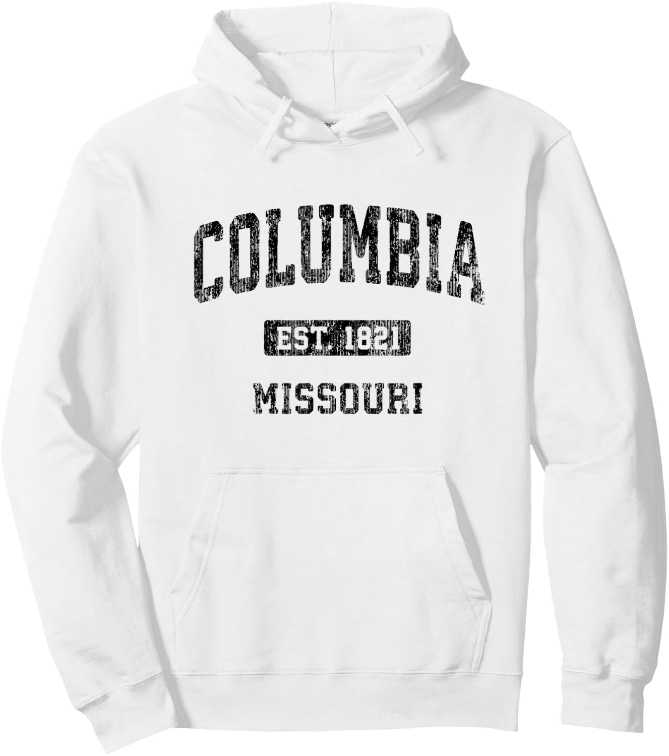 Columbia Missouri MO Vintage Athletic Sports Design Hoodie - Hoodie | White