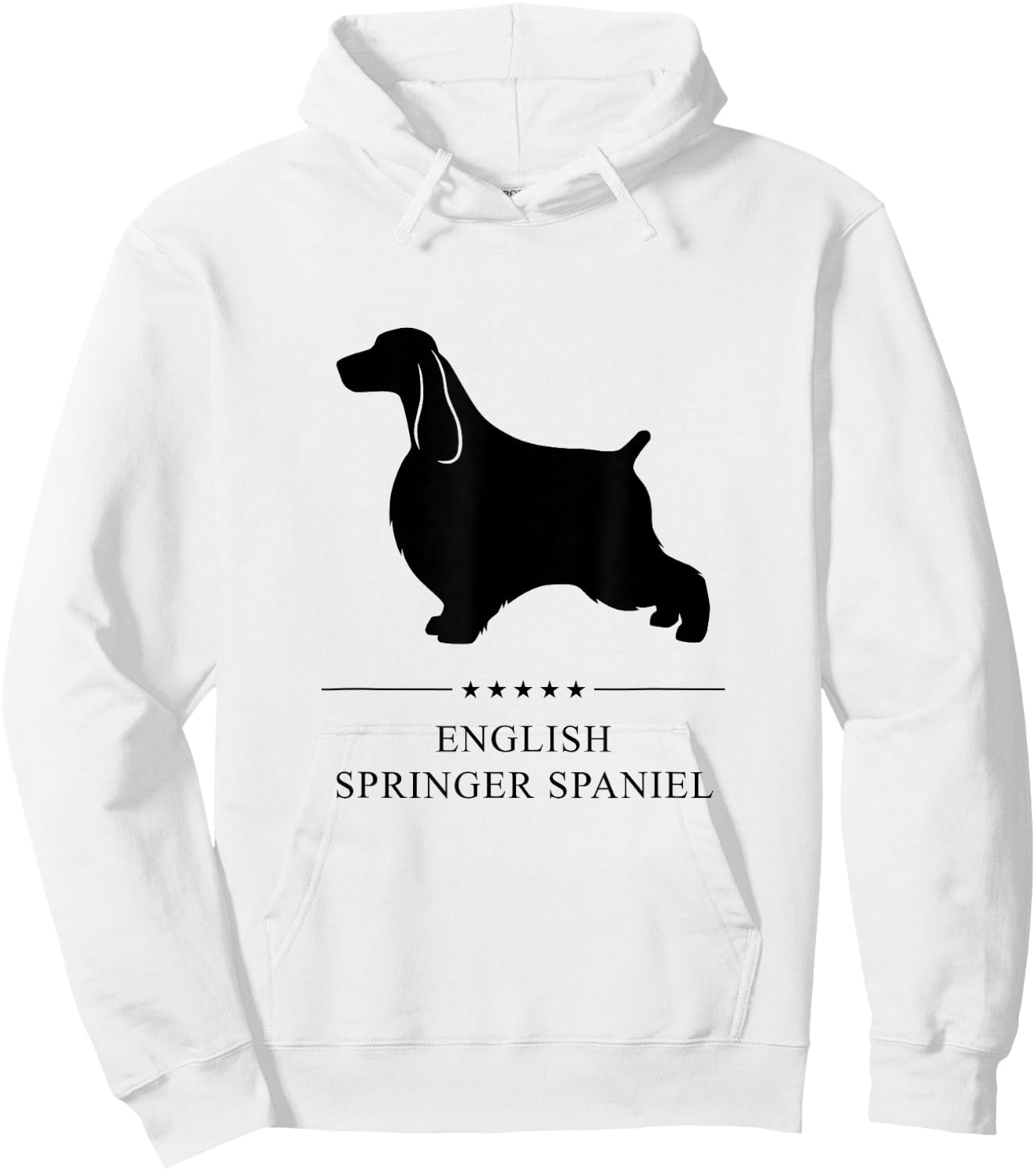 English Springer Spaniel Black Silhouette Hoodie - Hoodie | White