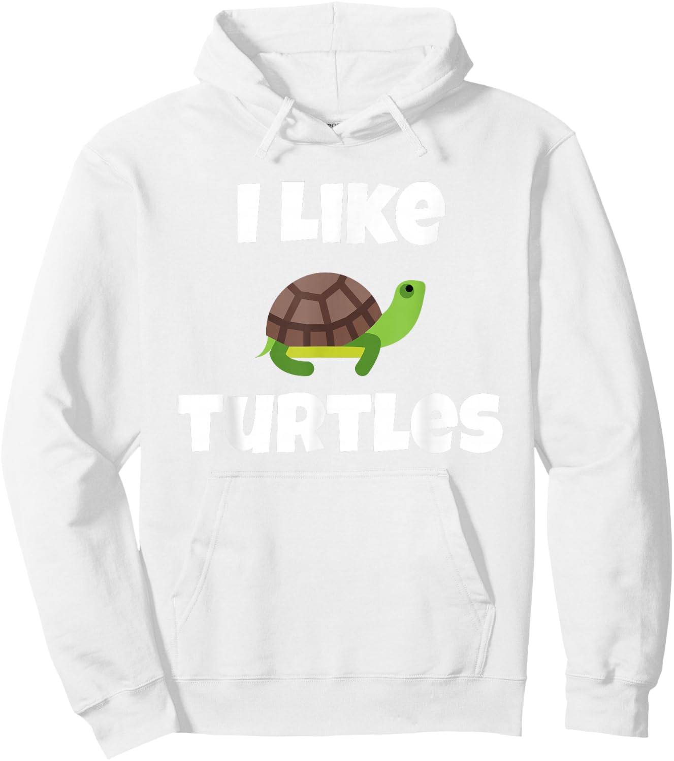 Cute Turtle Graphic - I Like Turtles - Funny Tortoise Hoodie - Hoodie | White