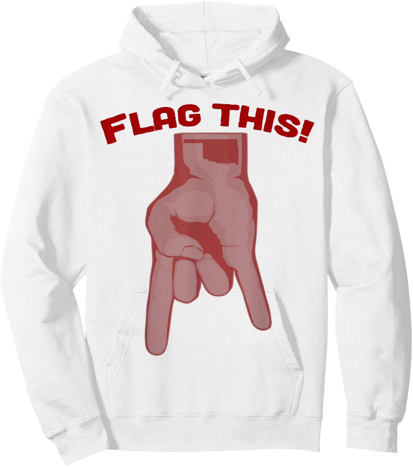 Flag This Oklahoma Upside Down Horns Hoodie - Hoodie | White