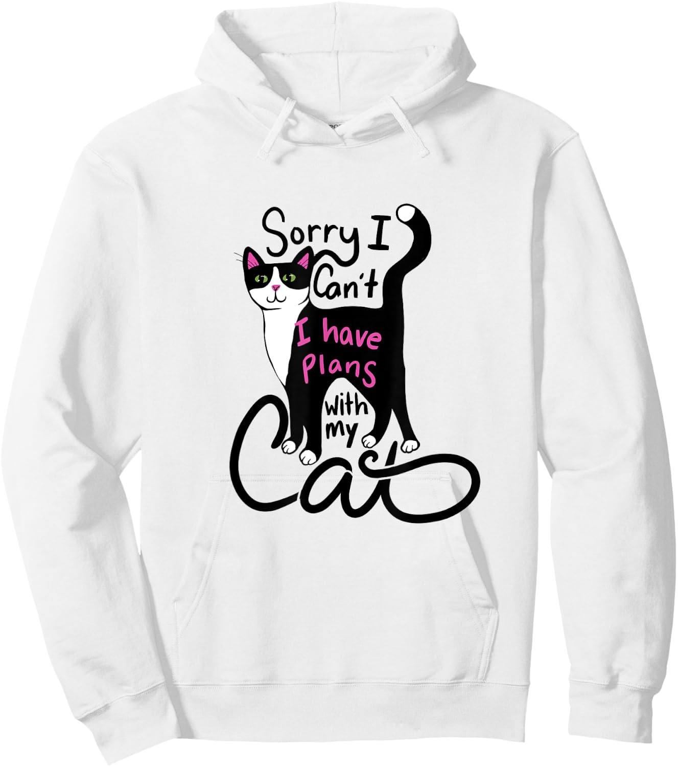 Sorry I can't I have plans with my cat Hoodie - Hoodie | White