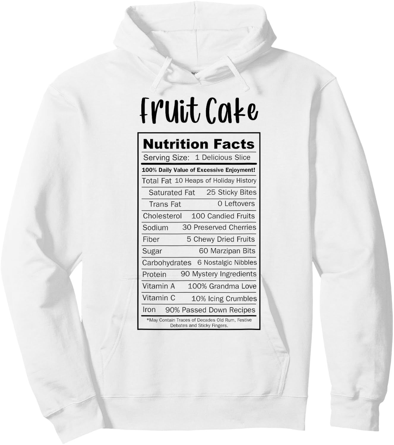 Fruit Cake Ingredients Funny Food Label Halloween Costume Hoodie - Hoodie | White