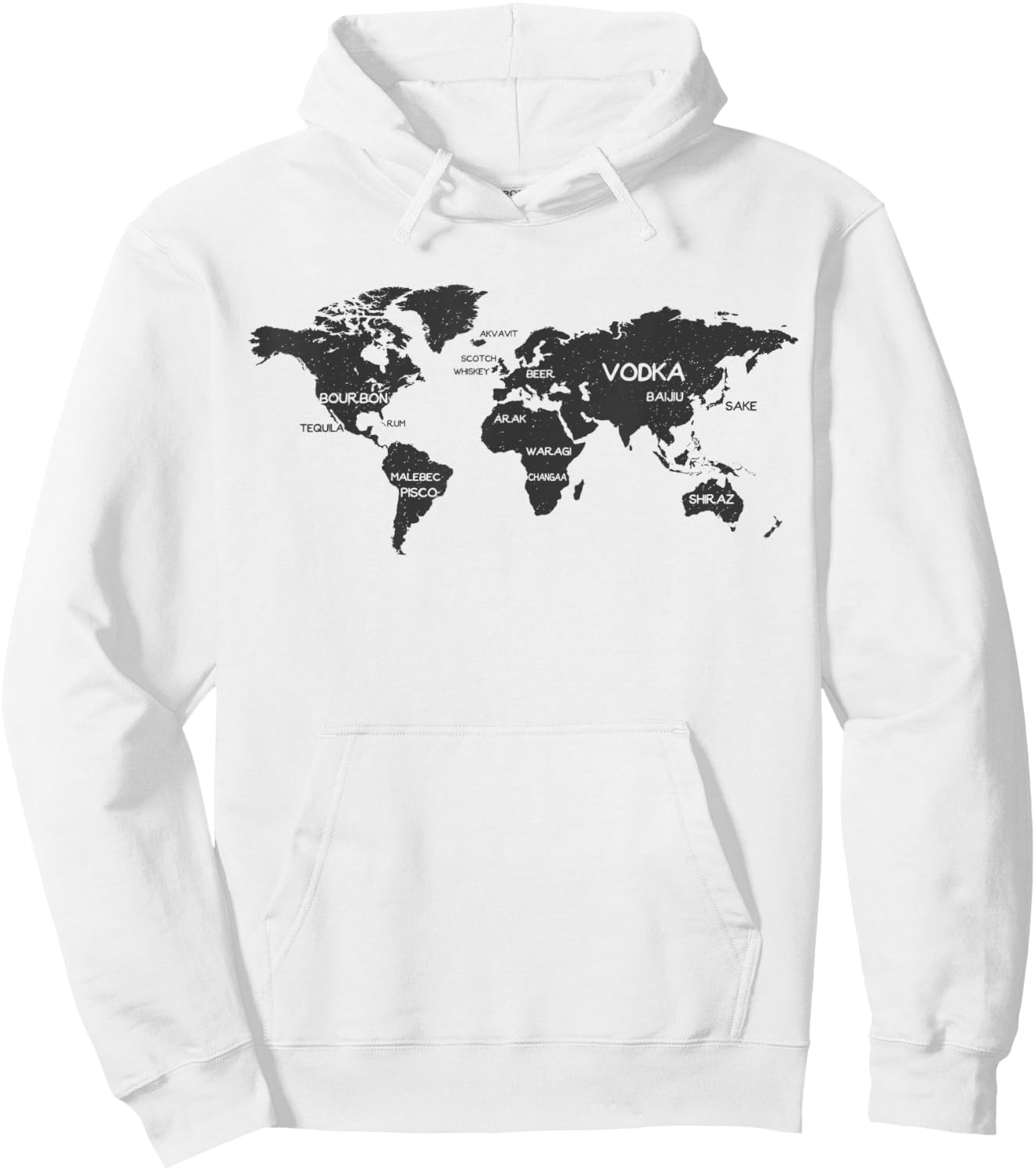 International Alcohol Map Drinking Around the World Hoodie - Hoodie | White