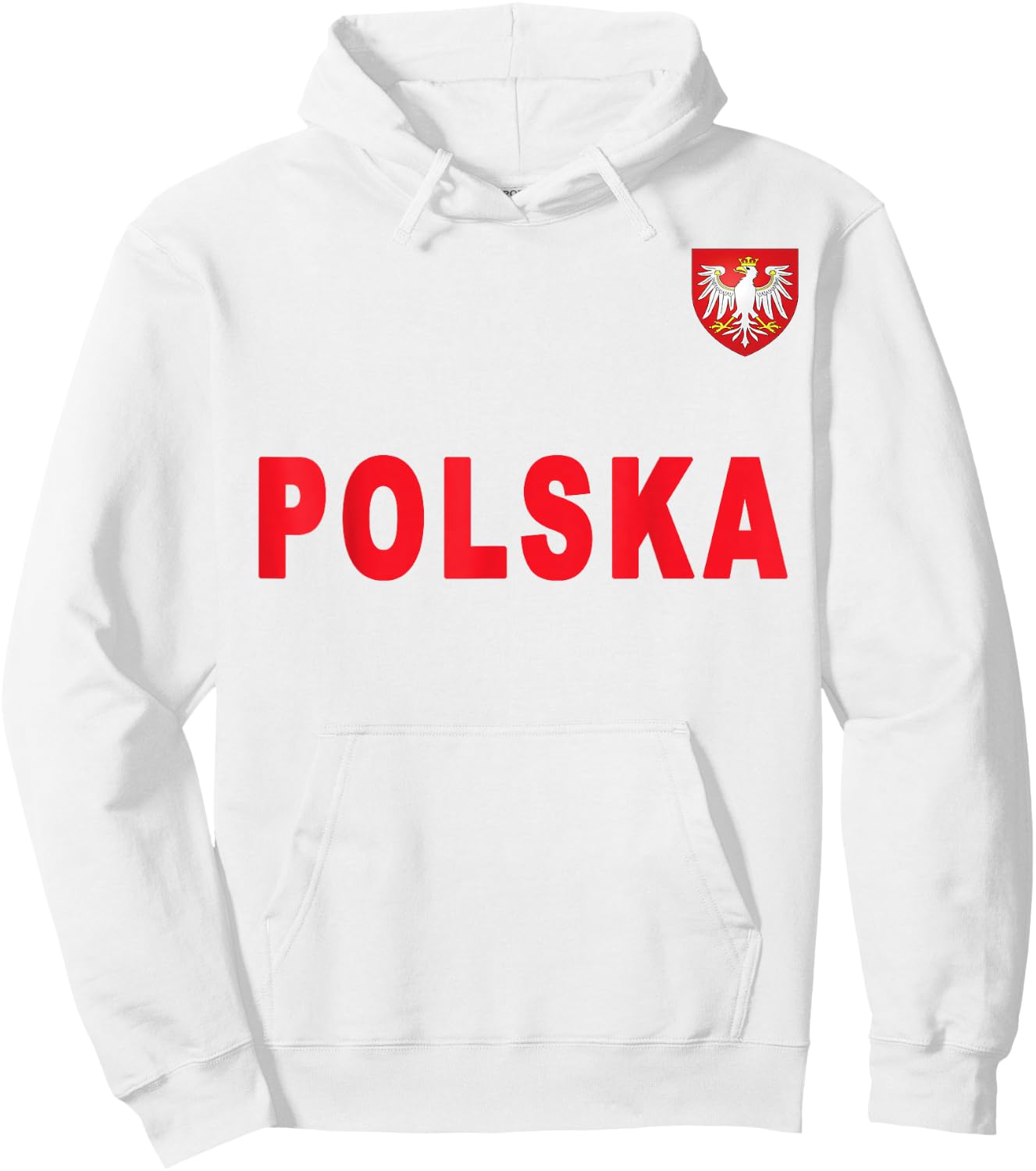Polska - Polish National Red Text Hoodie - Hoodie | White