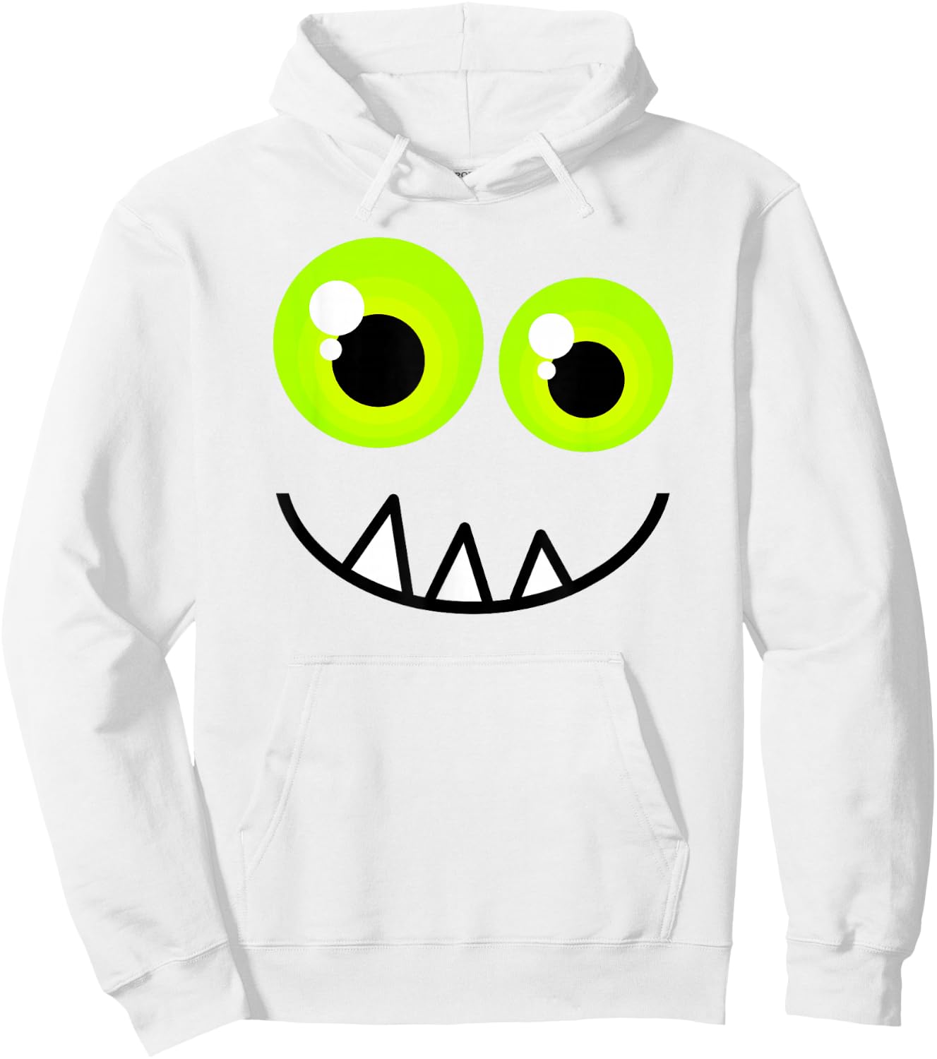 Cute One Eyed Monster Face Green Eyes Halloween Costume Hoodie - Hoodie | White