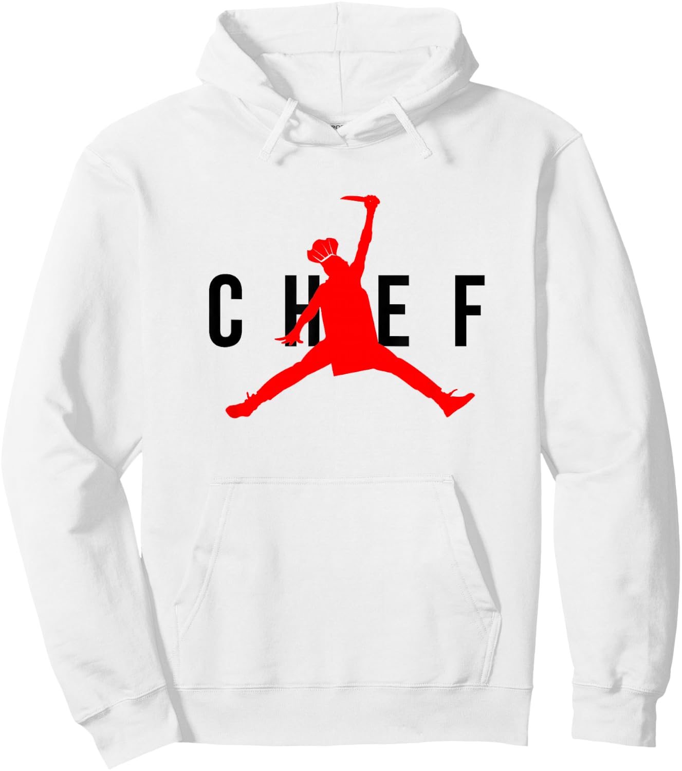 Funny Restaurant Chef - Jumping Chef Knife Logo Food Truck Hoodie - Hoodie | White