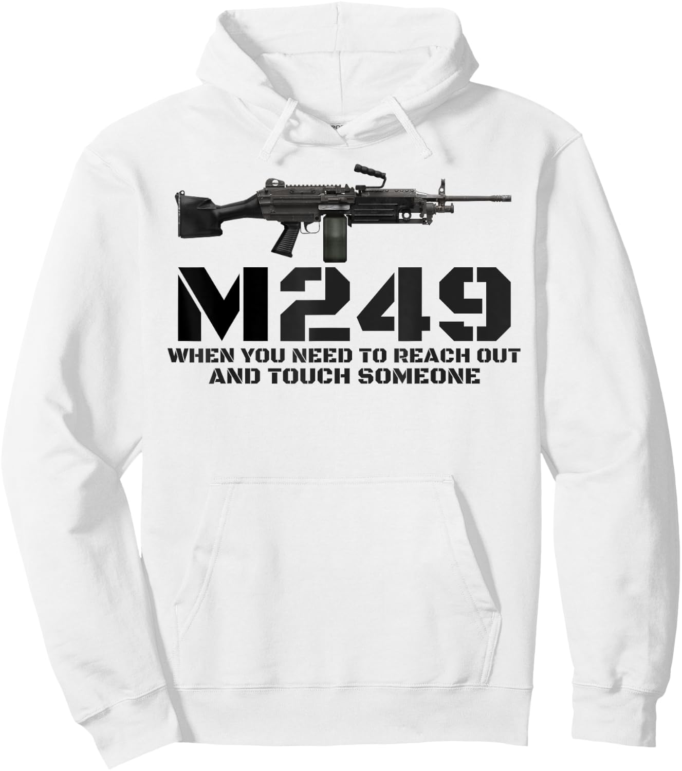 M249 Machine Gun Love 2nd Amendment Adult Pro Gun Army Hoodie - Hoodie | White