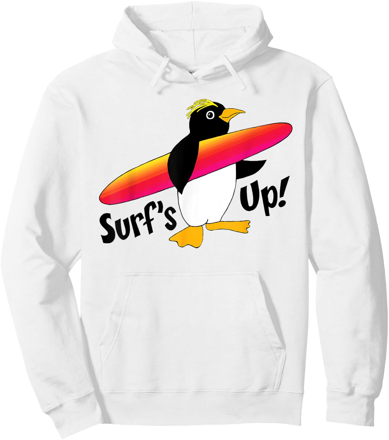 Cute Surfer Penguin Hoodie - Hoodie | White