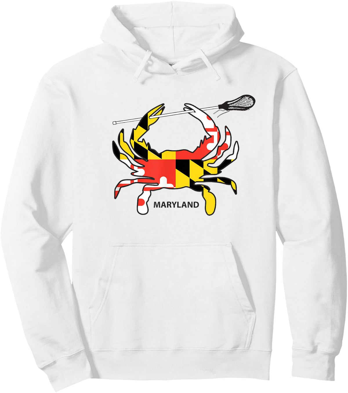 Maryland Crab Lacrosse Shirt, MD LAX, Maryland Lacrosse Hoodie - Hoodie | White