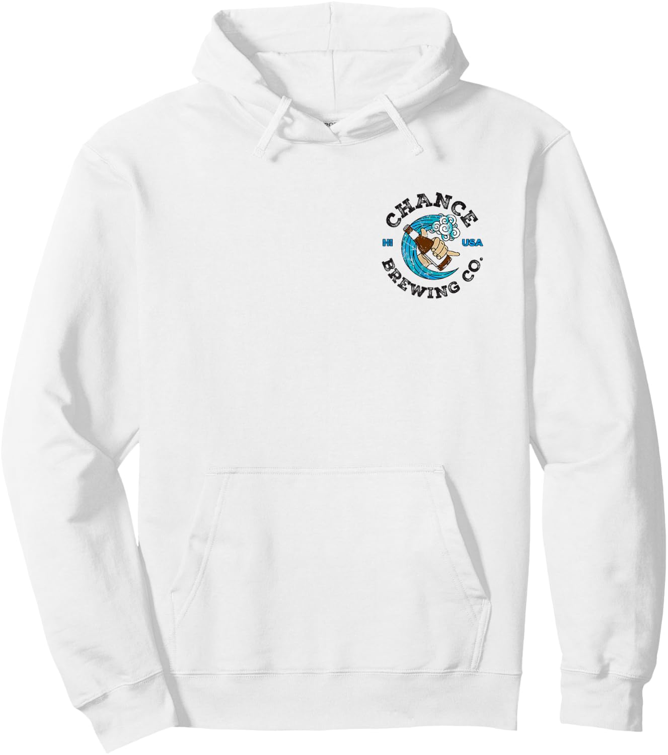Chance Brewing Co Hawaiian Beer with Logo on Back Hoodie - Hoodie | White