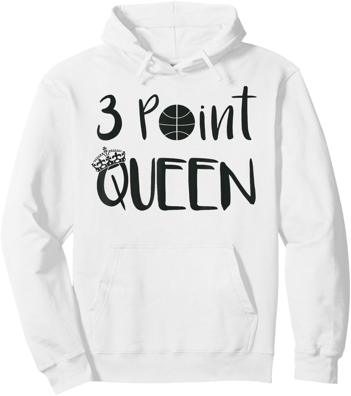 Youth Basketball Shirt 3 Point Queen Cute Girls Sports Gift Hoodie - Hoodie | White