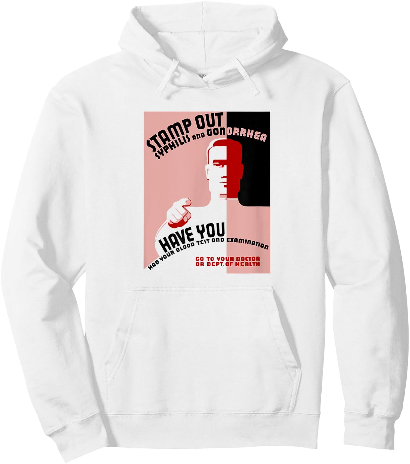 Stamp Out Syphilis And Gonorrhea - Vintage STD Hoodie - Hoodie | White