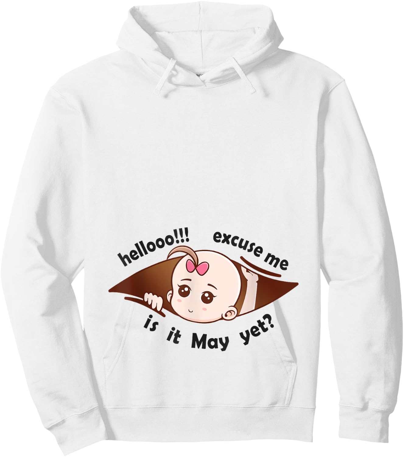 May to be Born Baby Girl Pregnancy Announcement Mother Gift Hoodie - Hoodie | White