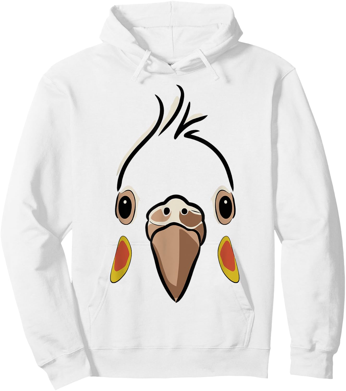 Halloween Cockatiel Face Costume Kids Cute Themed Hoodie - Hoodie | White