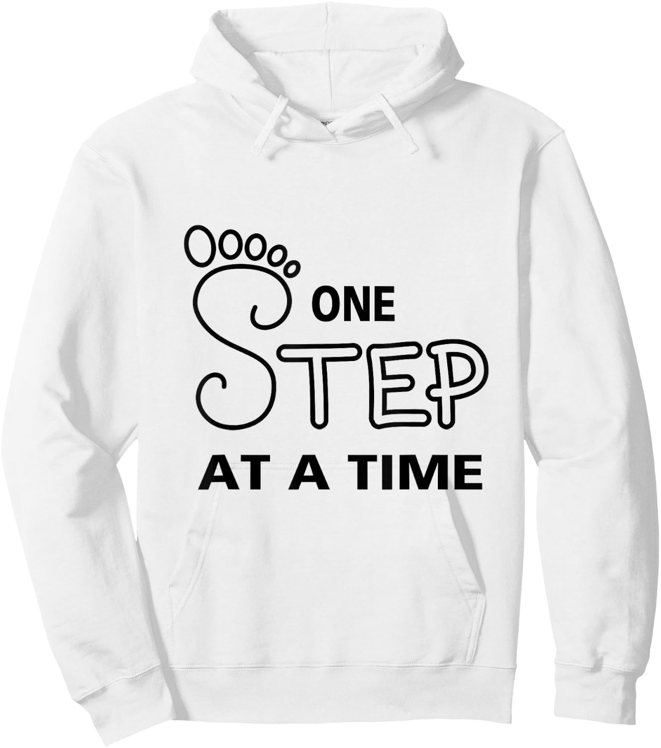 One Step at a Time Progress Motivational Rehab Hoodie - Hoodie | White