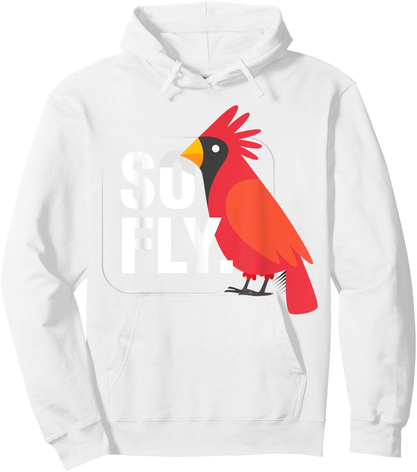 So Fly Northern Cardinal Bird Hoodie - Hoodie | White